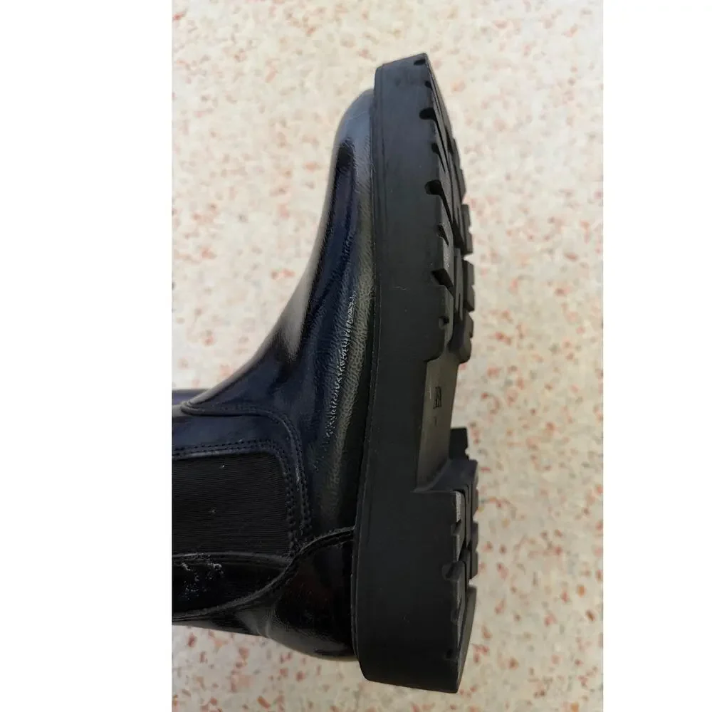 Zara Kids Patent Leather Zip Boots - Black - Size EU 34 US 2.5